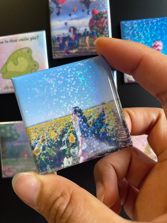 Square Photo Magnet with Pattern Set of 18